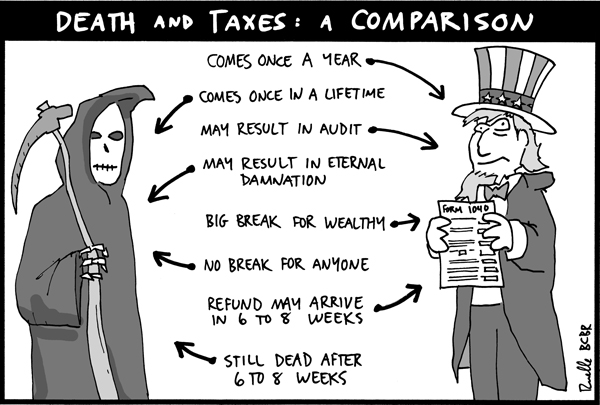 death and taxes comic cartoon