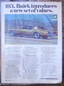 1971 buick riviera magazine ad