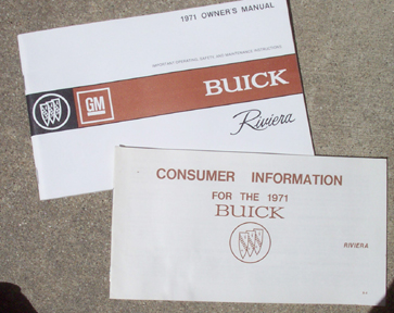 1971 buick riviera owners manual